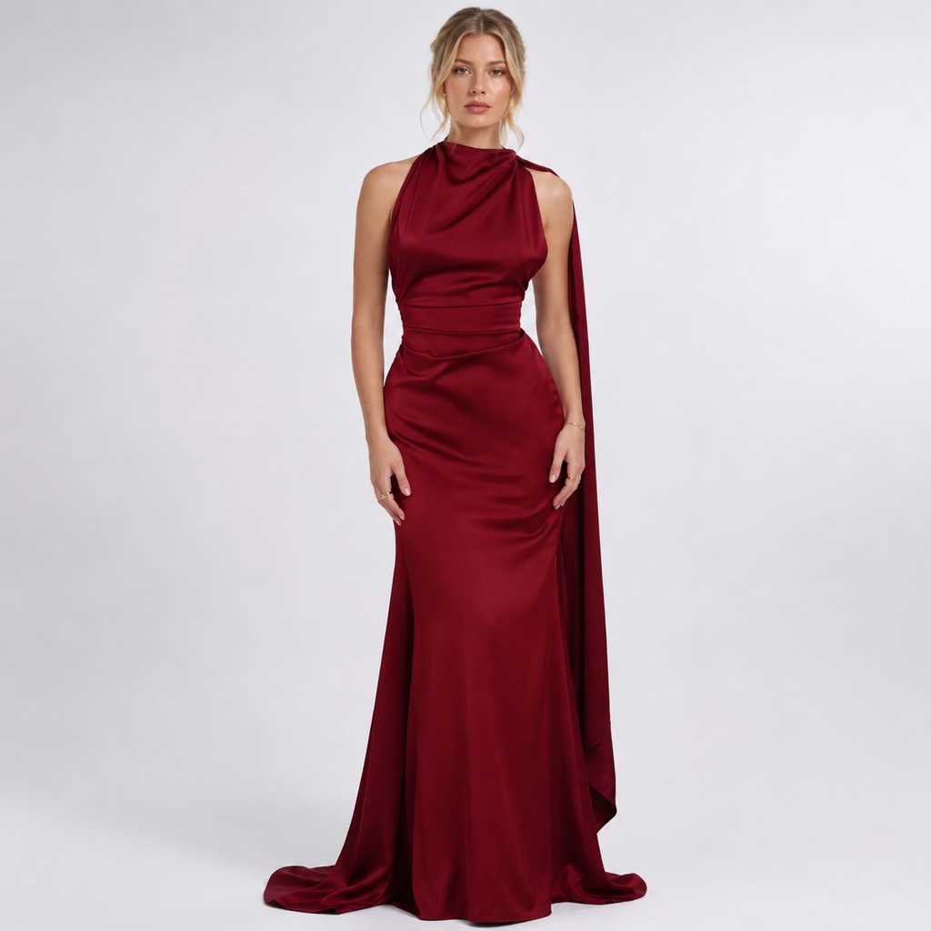 FLORIDA Corset Satin Maxi Dress
