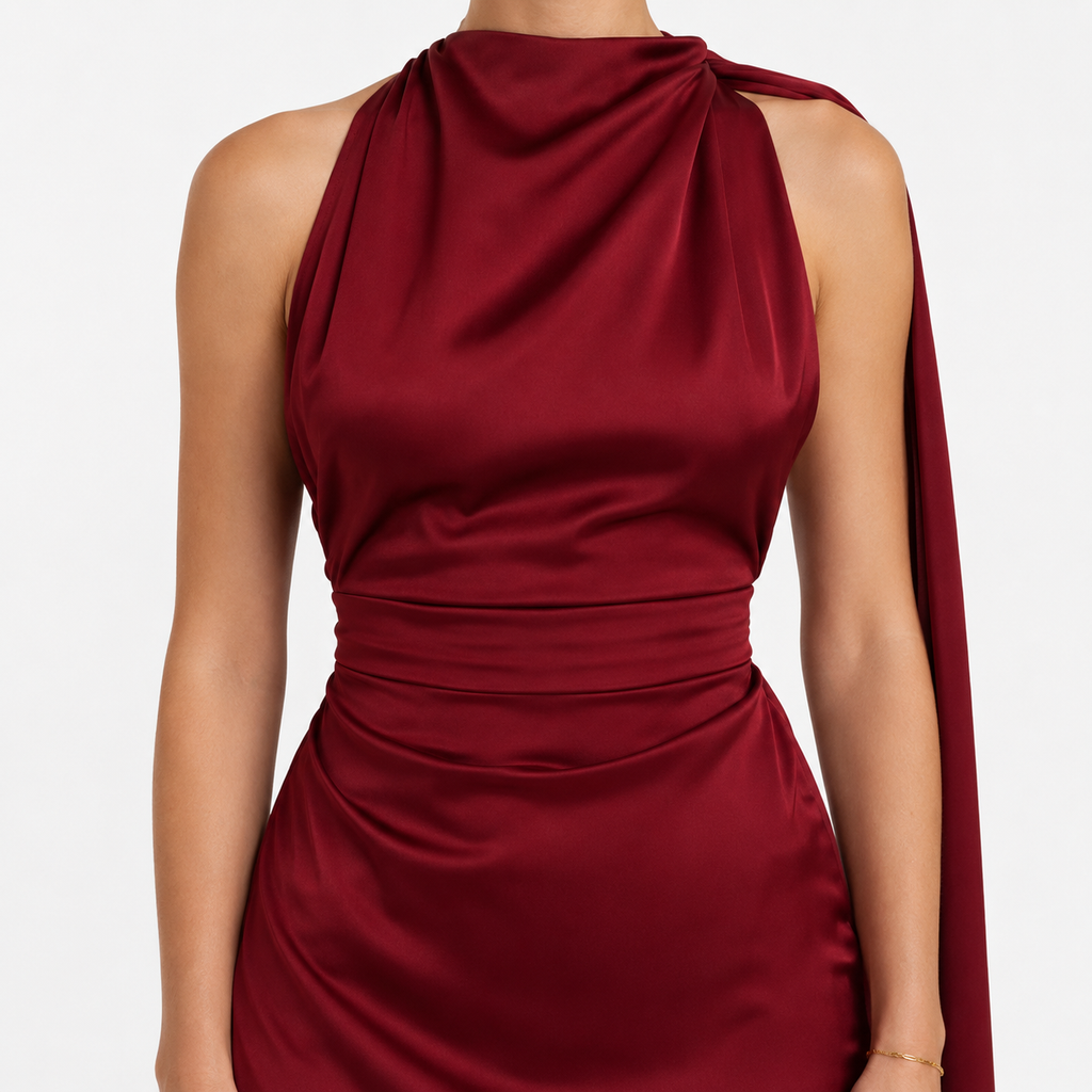 FLORIDA Corset Satin Maxi Dress