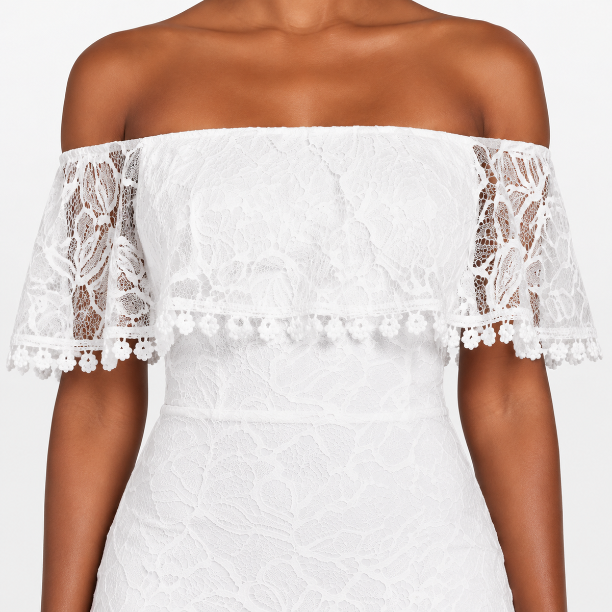 LAVINIA Backless Lace Midi Dress