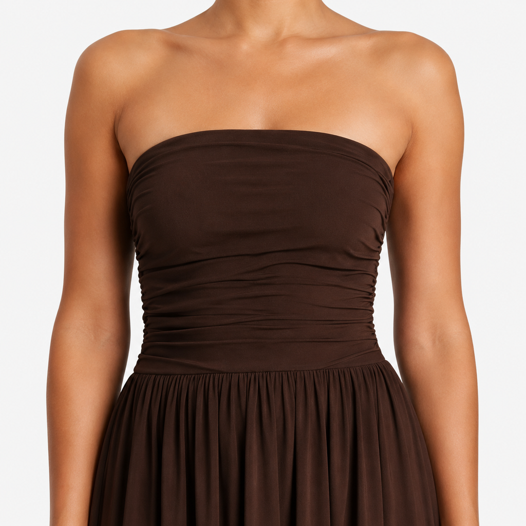 LIVIANA A-Line Satin Midi Dress