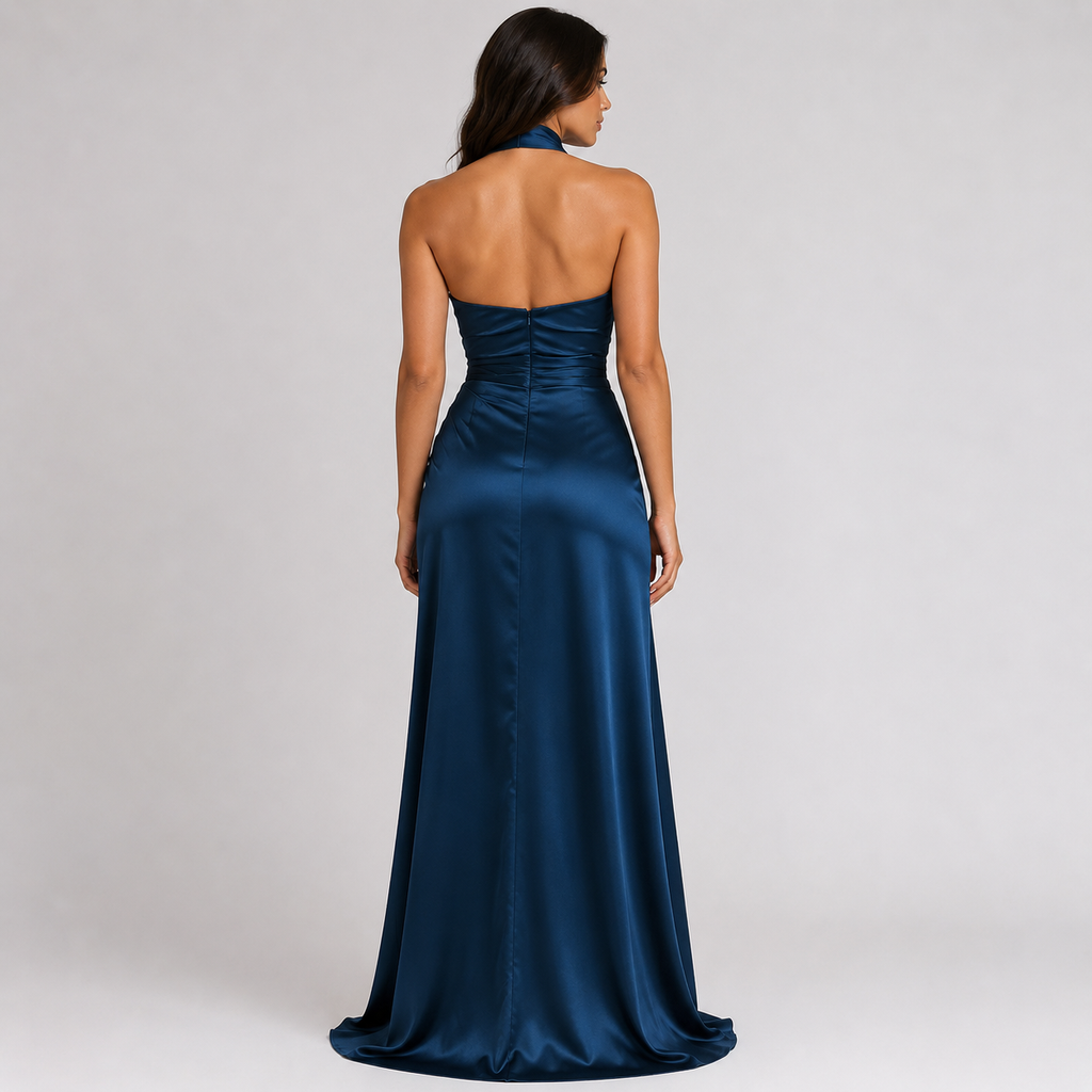 LUCENZA Satin Maxi Dress