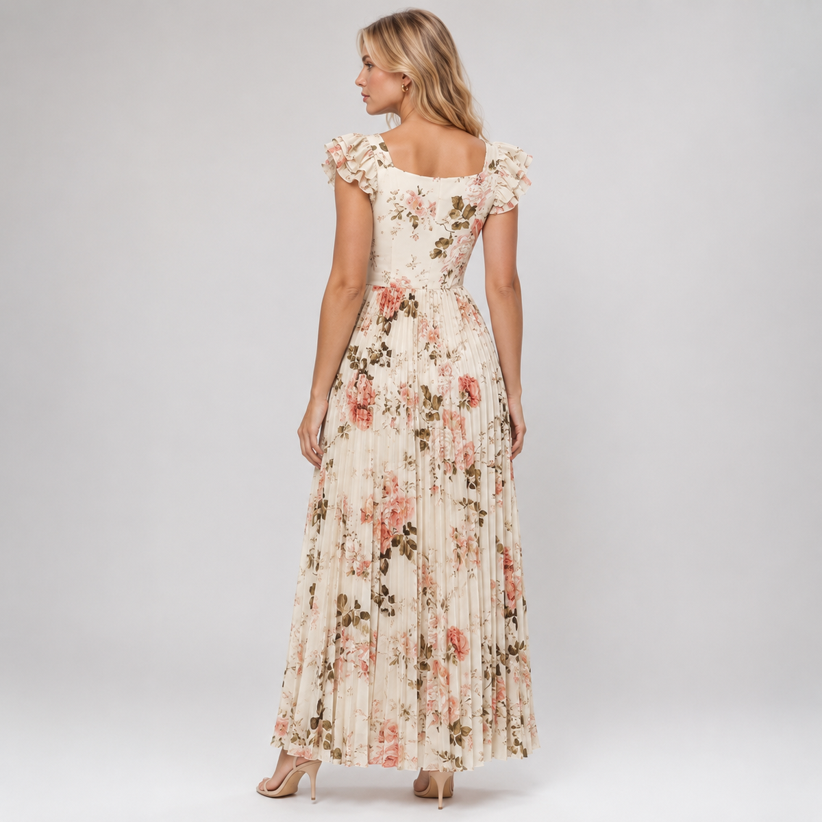 LUCIENNE Square Neck Maxi Dress