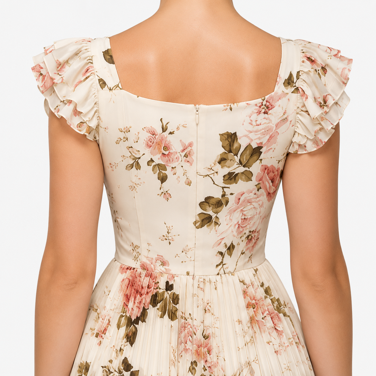 LUCIENNE Square Neck Maxi Dress