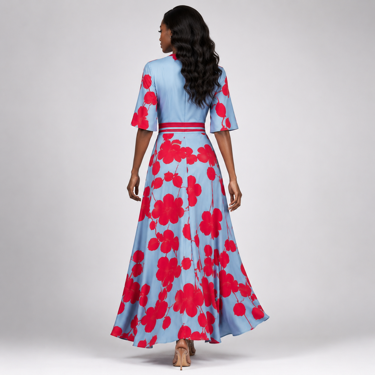 LUCINDA V-Neck Fluid Maxi Dress