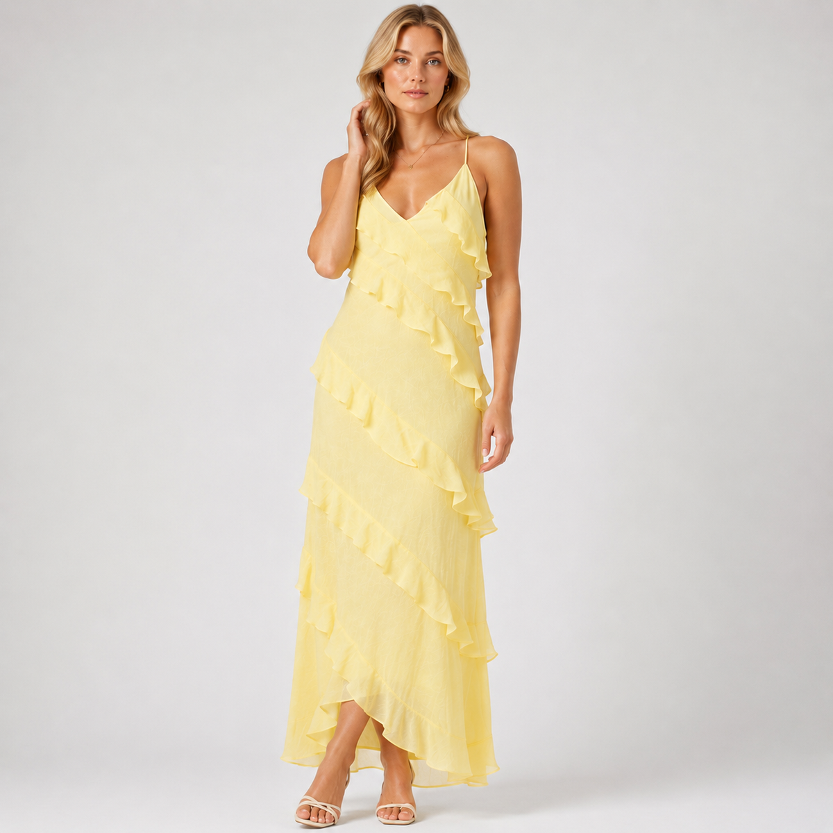LYSANDRA Halter Lightweight Maxi Dress