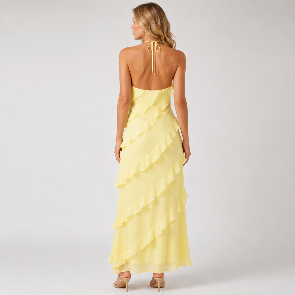 LYSANDRA Halter Lightweight Maxi Dress
