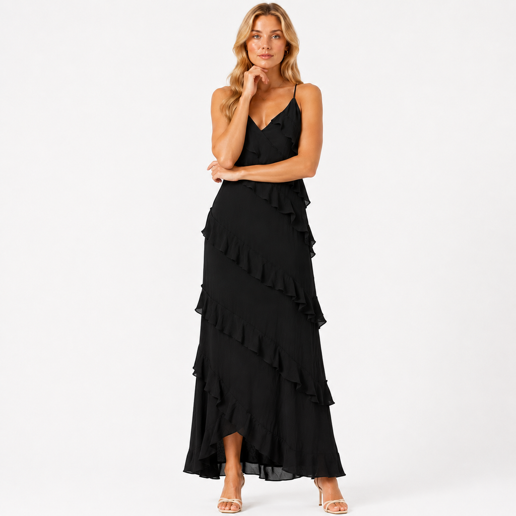 LYSANDRA Halter Lightweight Maxi Dress