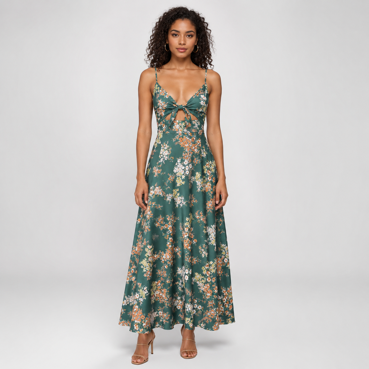 MADISSA Printed A-Line Midi Dress