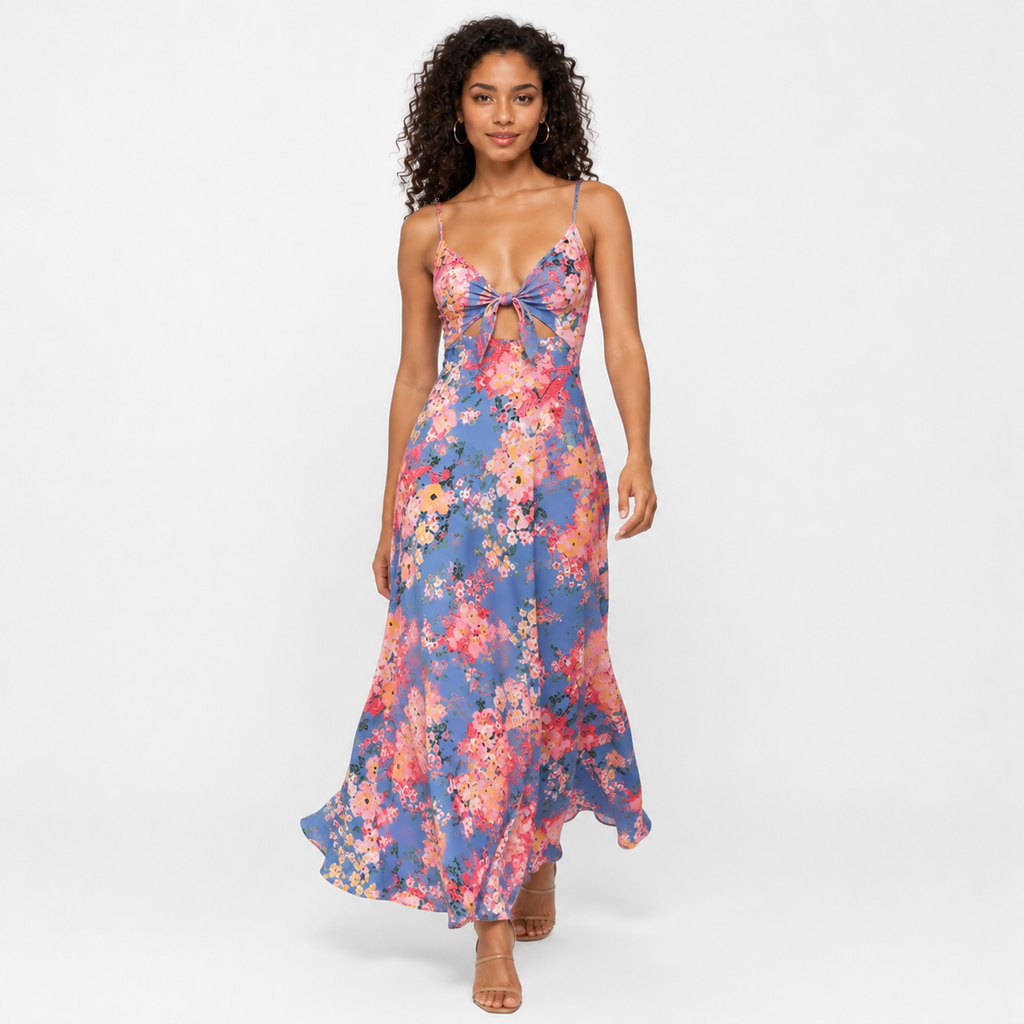 MADISSA Printed A-Line Midi Dress