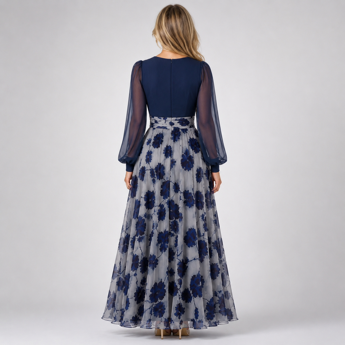 MANON Floral Chiffon A-Line Dress