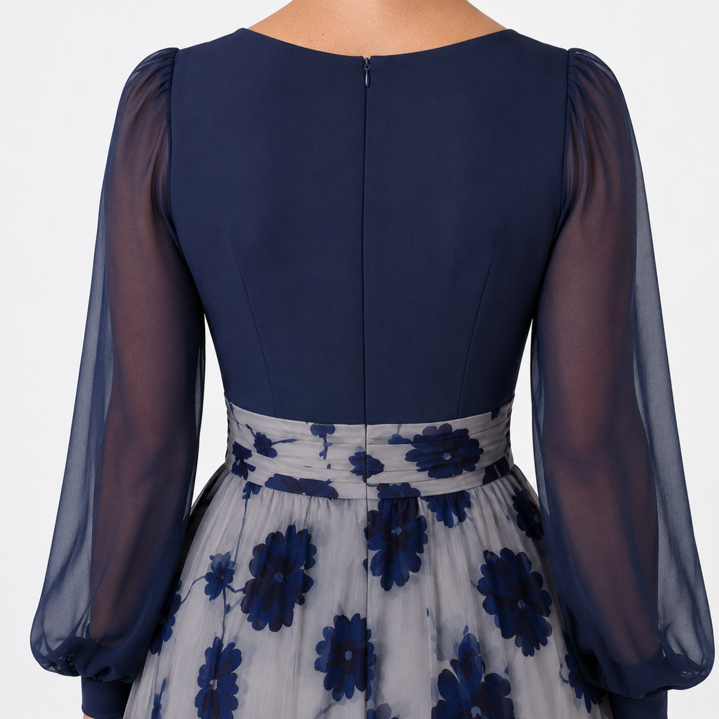 MANON Floral Chiffon A-Line Dress