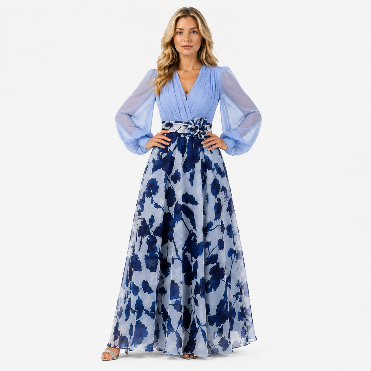 MANON Floral Chiffon A-Line Dress
