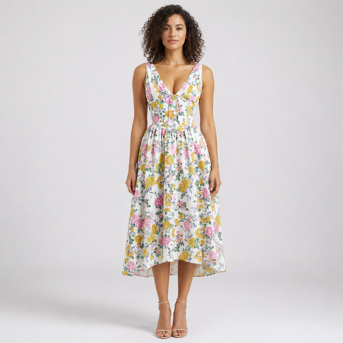 MARCELINE V-Neck Floral Mini Dress