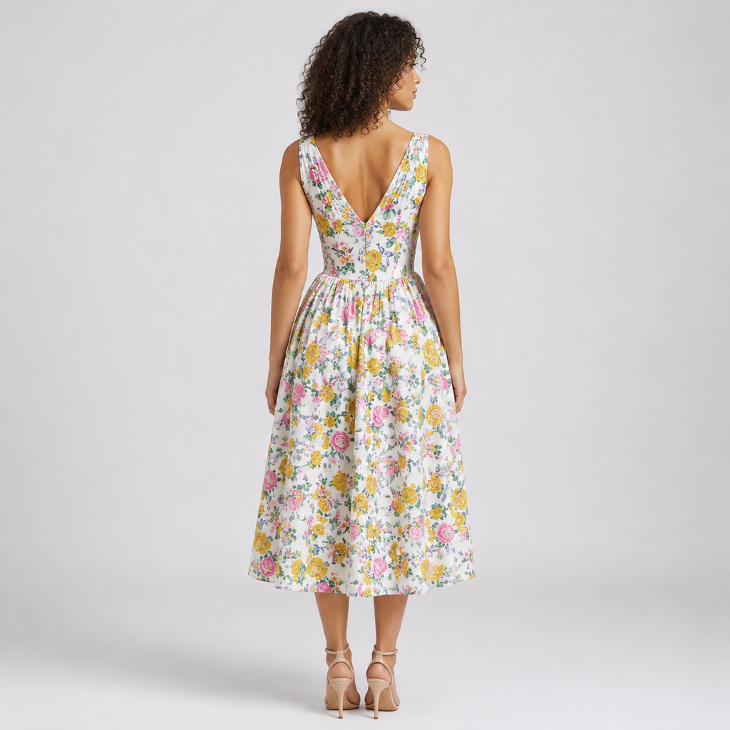 MARCELINE V-Neck Floral Mini Dress