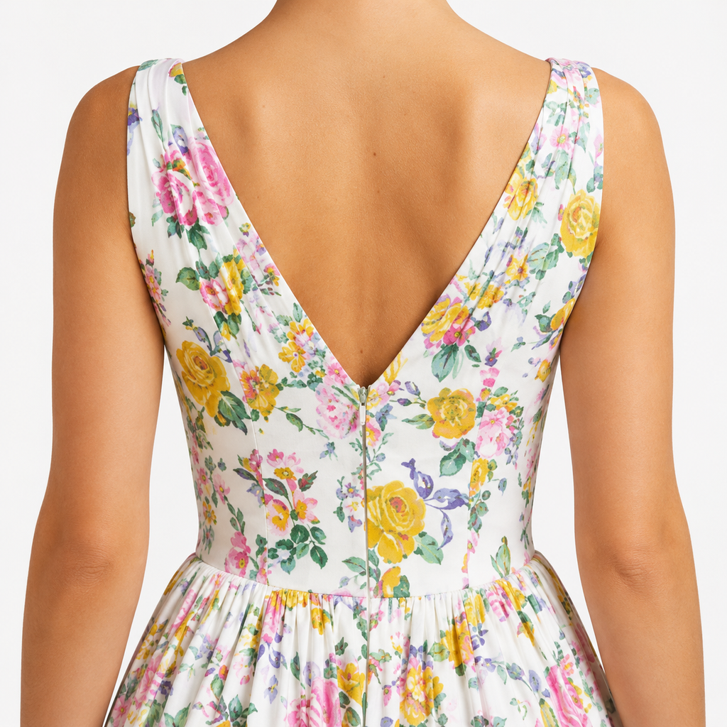 MARCELINE V-Neck Floral Mini Dress