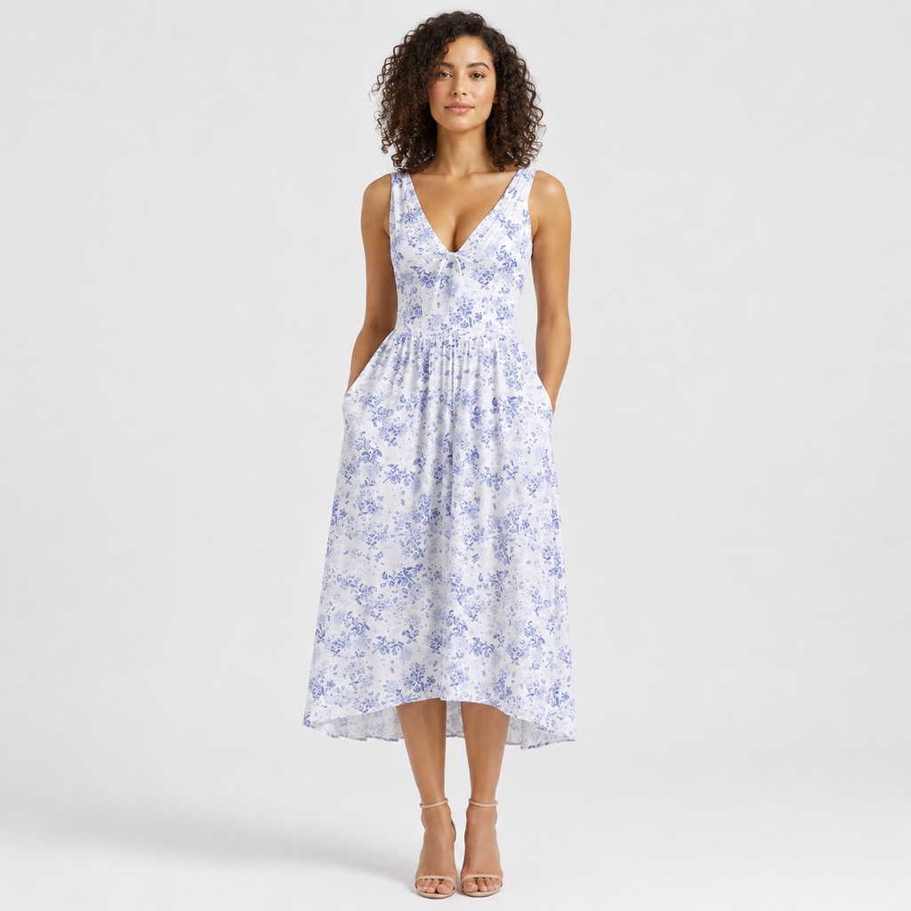 MARCELINE V-Neck Floral Mini Dress