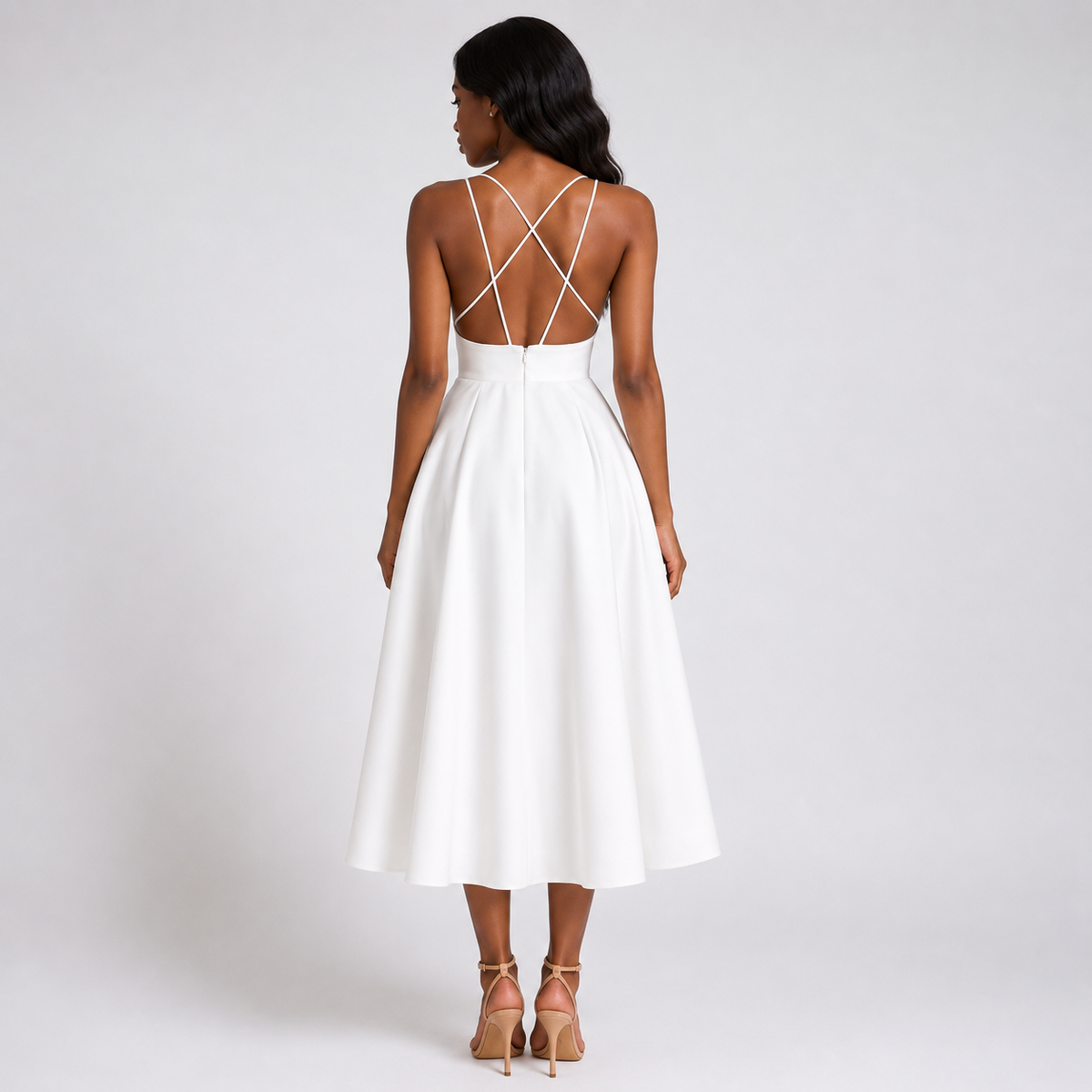 MARGOT V-Neck A-Line Midi Dress