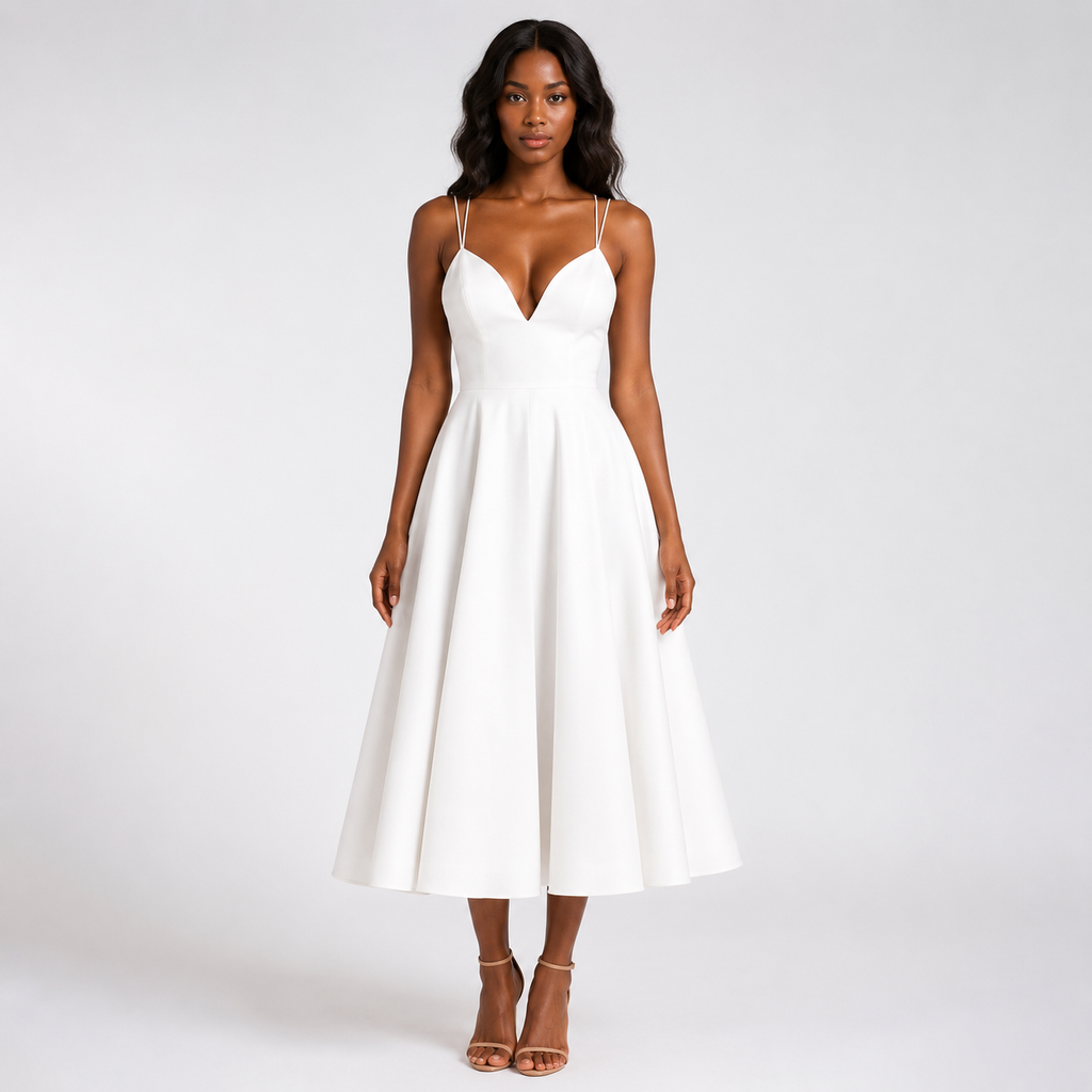 MARGOT V-Neck A-Line Midi Dress