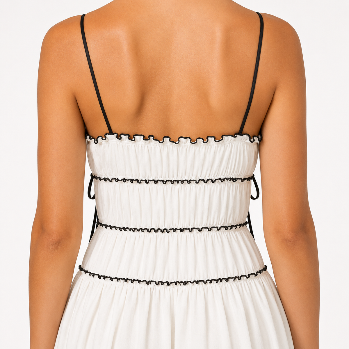 MEDINA Strapless Ruffle Maxi Dress