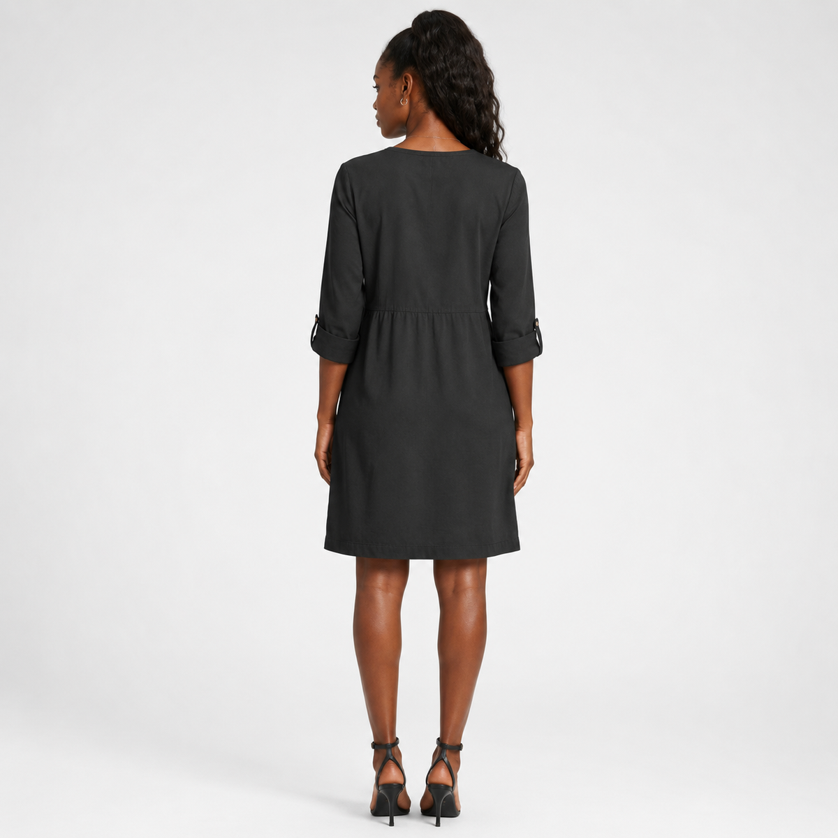 MELISSA Round-Neck Linen-Blend Midi Dress