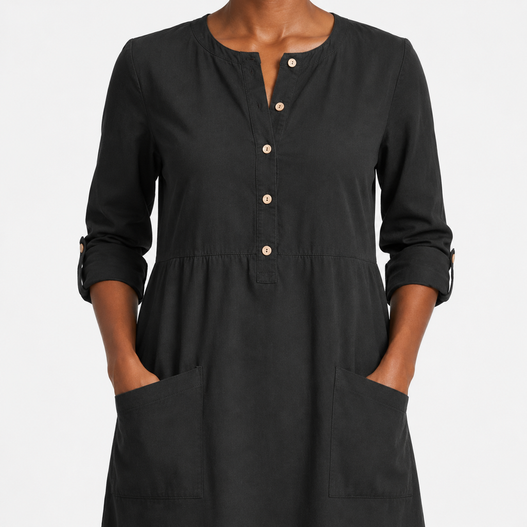 MELISSA Round-Neck Linen-Blend Midi Dress