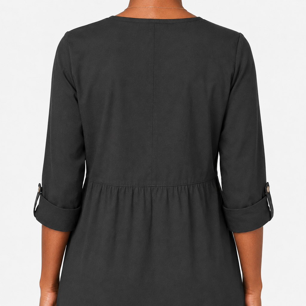 MELISSA Round-Neck Linen-Blend Midi Dress