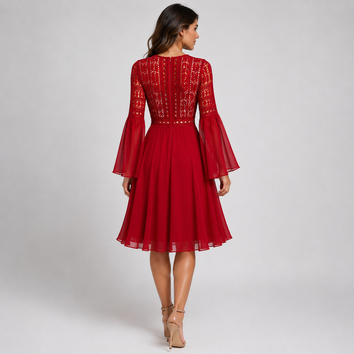 MIRABELLE V-Neck Long Sleeve Mini Dress