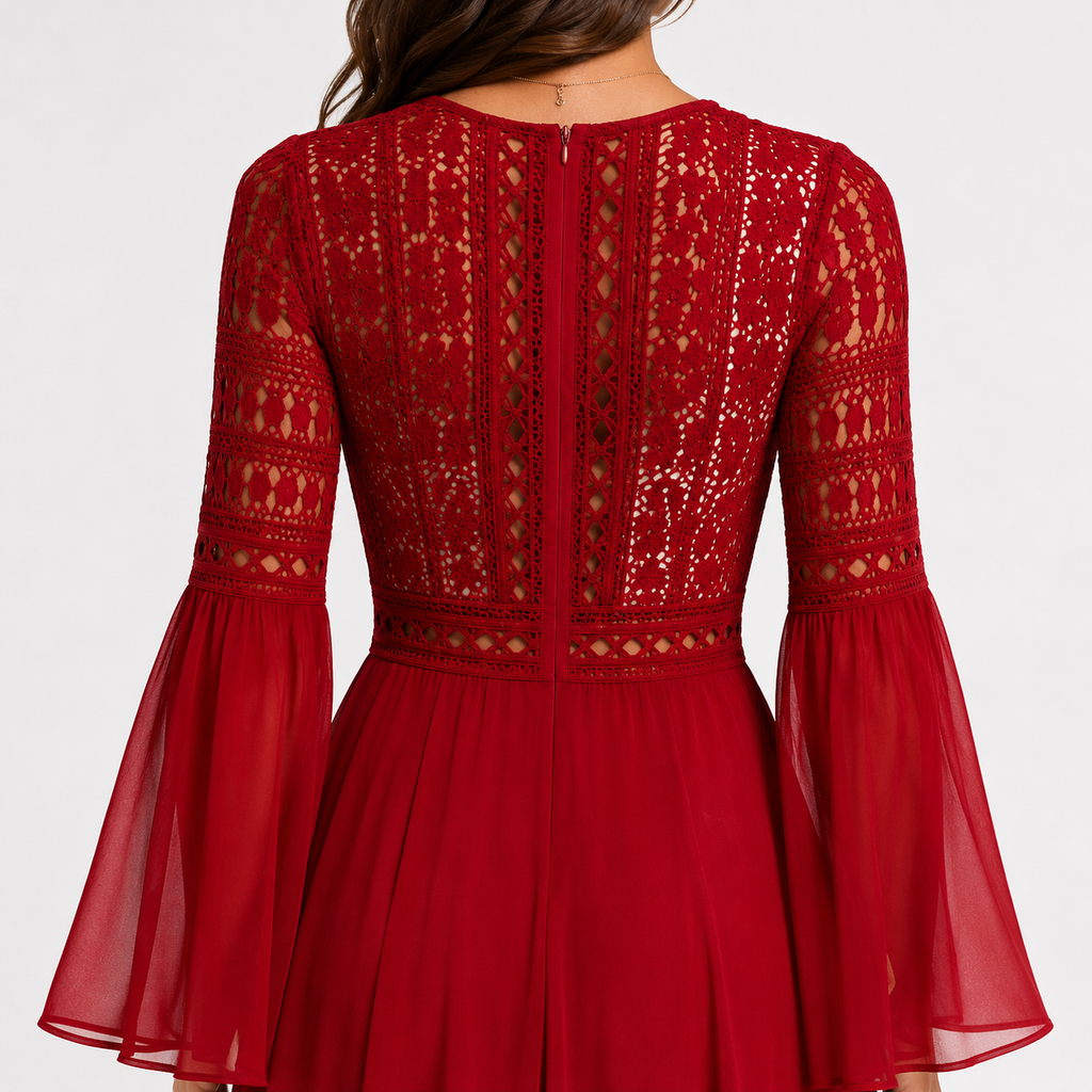 MIRABELLE V-Neck Long Sleeve Mini Dress