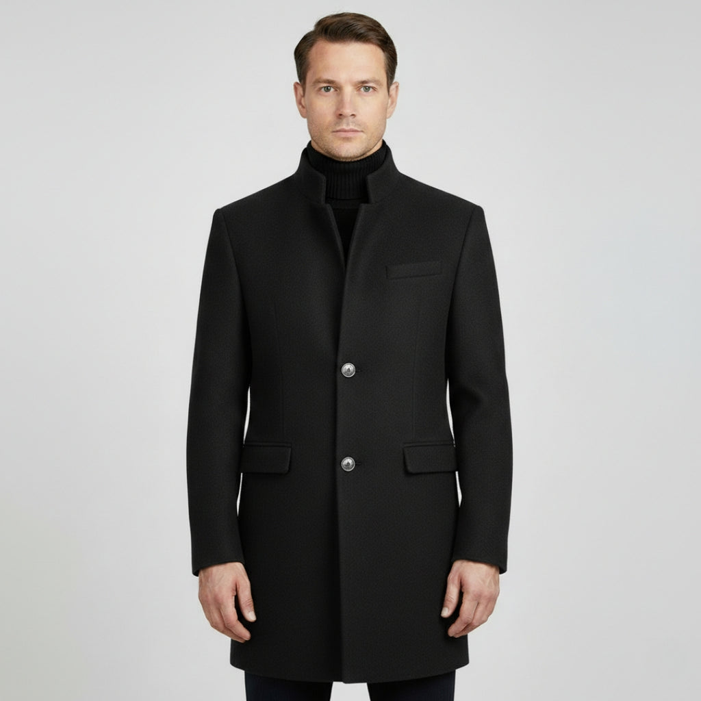 NOA Single Breasted Wool Blend Trench Coat