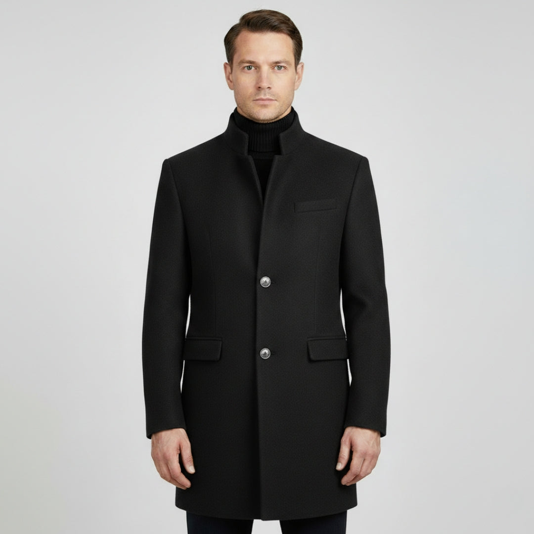 NOA Single Breasted Wool Blend Trench Coat