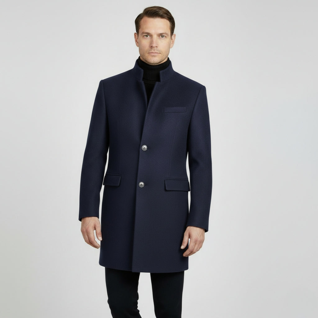 NOA Single Breasted Wool Blend Trench Coat