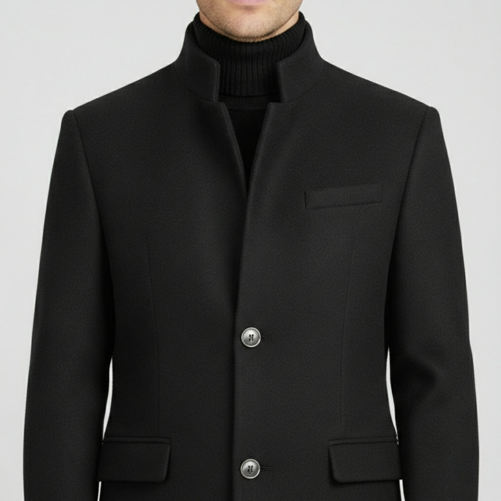 NOA Single Breasted Wool Blend Trench Coat