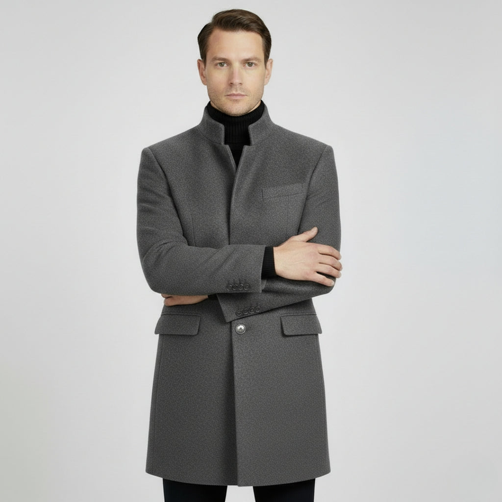 NOA Single Breasted Wool Blend Trench Coat