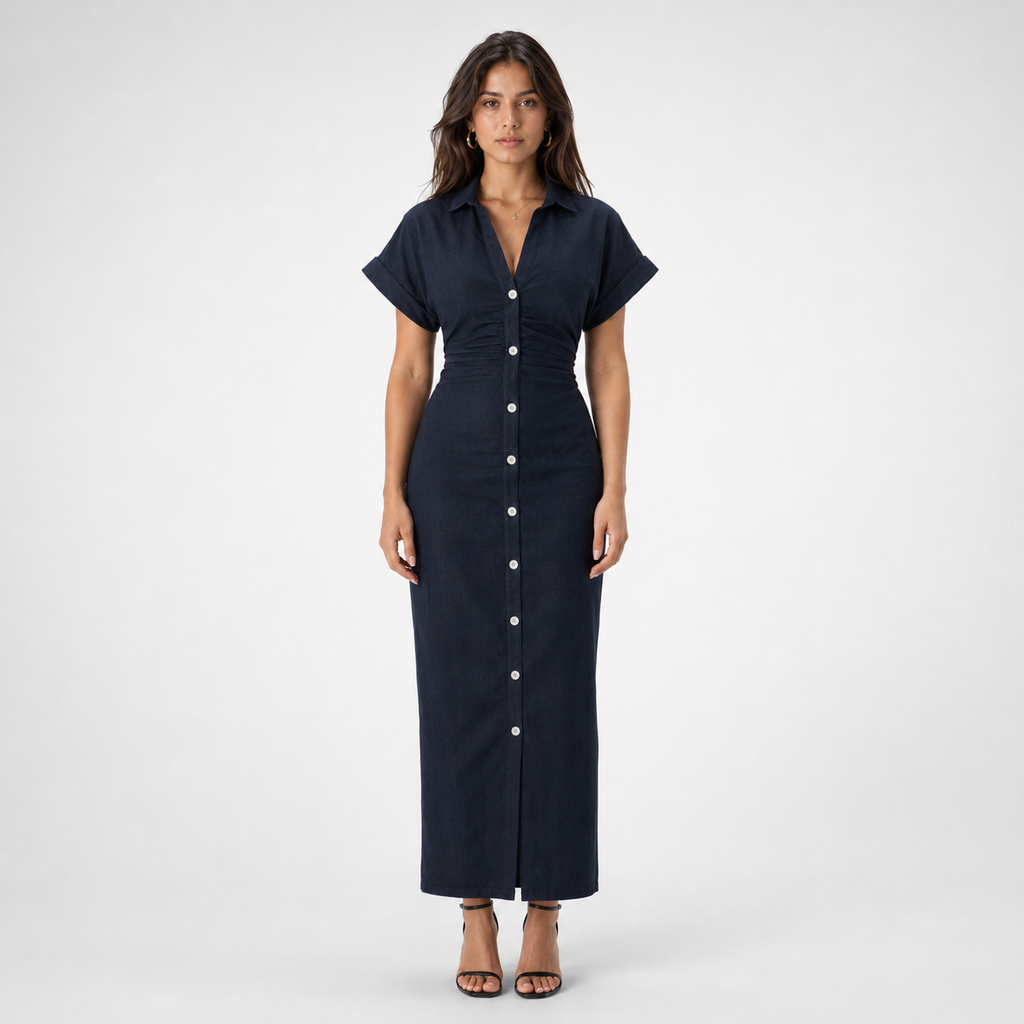 NOCTELLE Fluid V-Neck Maxi Dress
