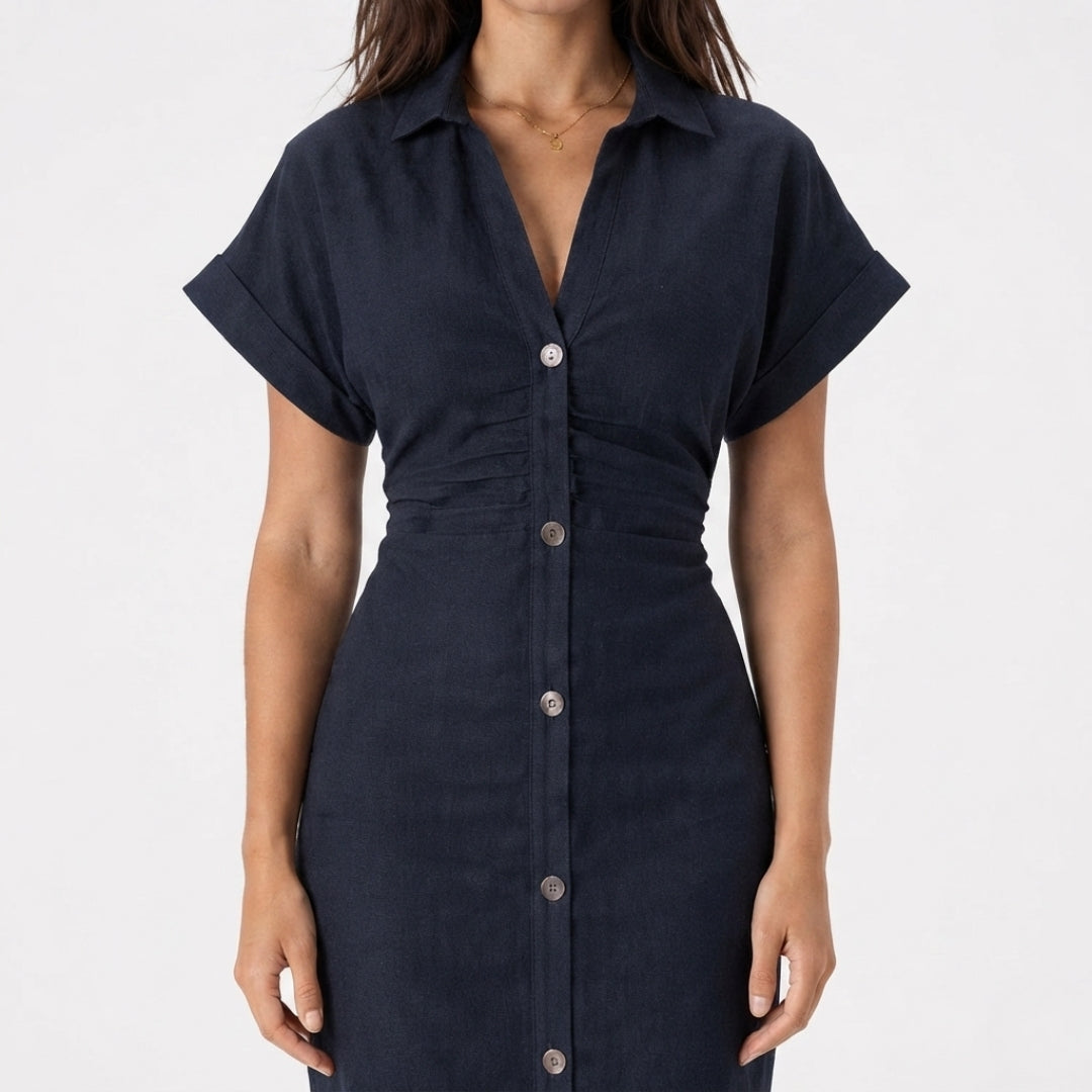 NOCTELLE Fluid V-Neck Maxi Dress