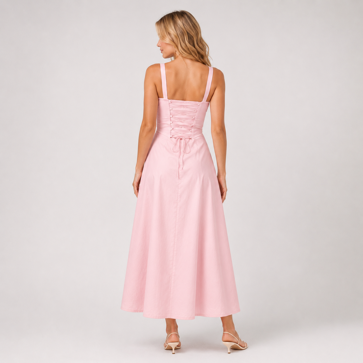 NOEMI Pleated Corset Midi Dress
