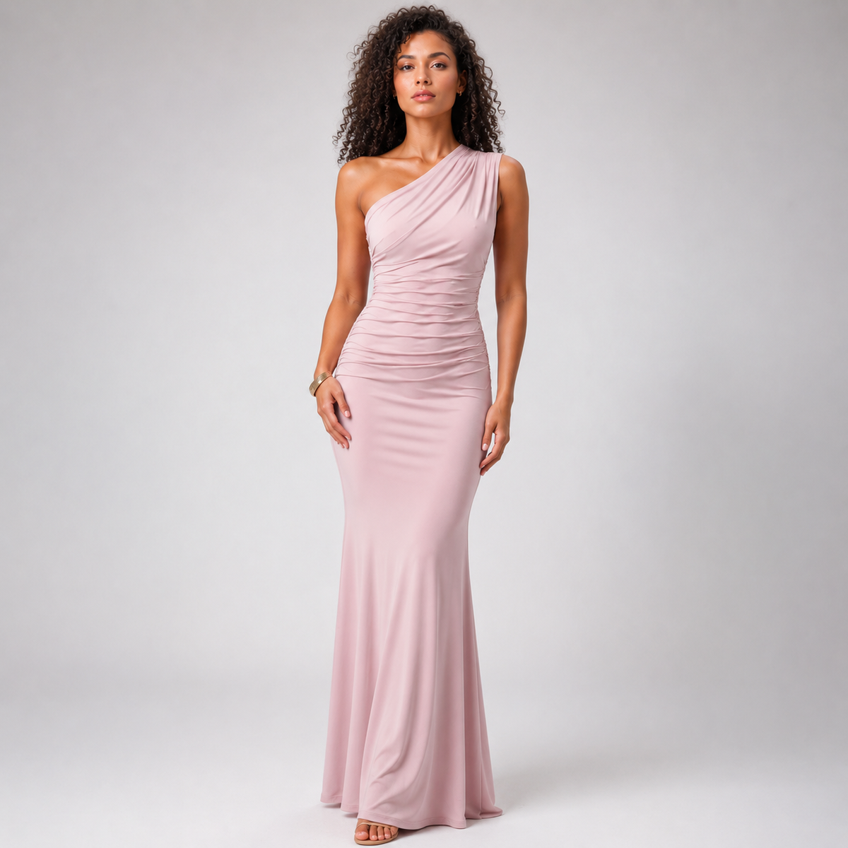 ODESSA One-Shoulder Backless Maxi Dress