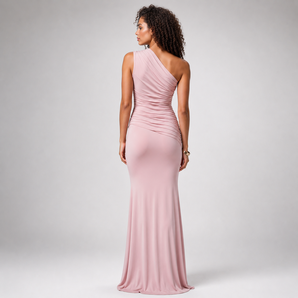 ODESSA One-Shoulder Backless Maxi Dress