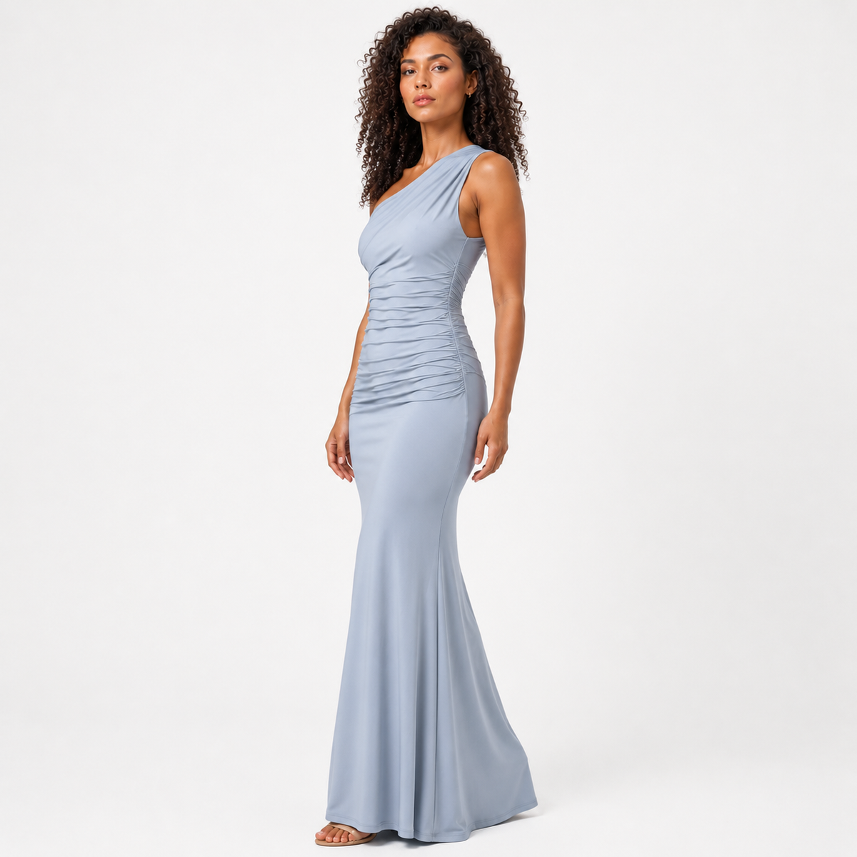 ODESSA One-Shoulder Backless Maxi Dress