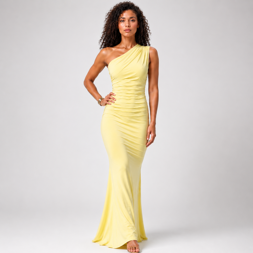 ODESSA One-Shoulder Backless Maxi Dress