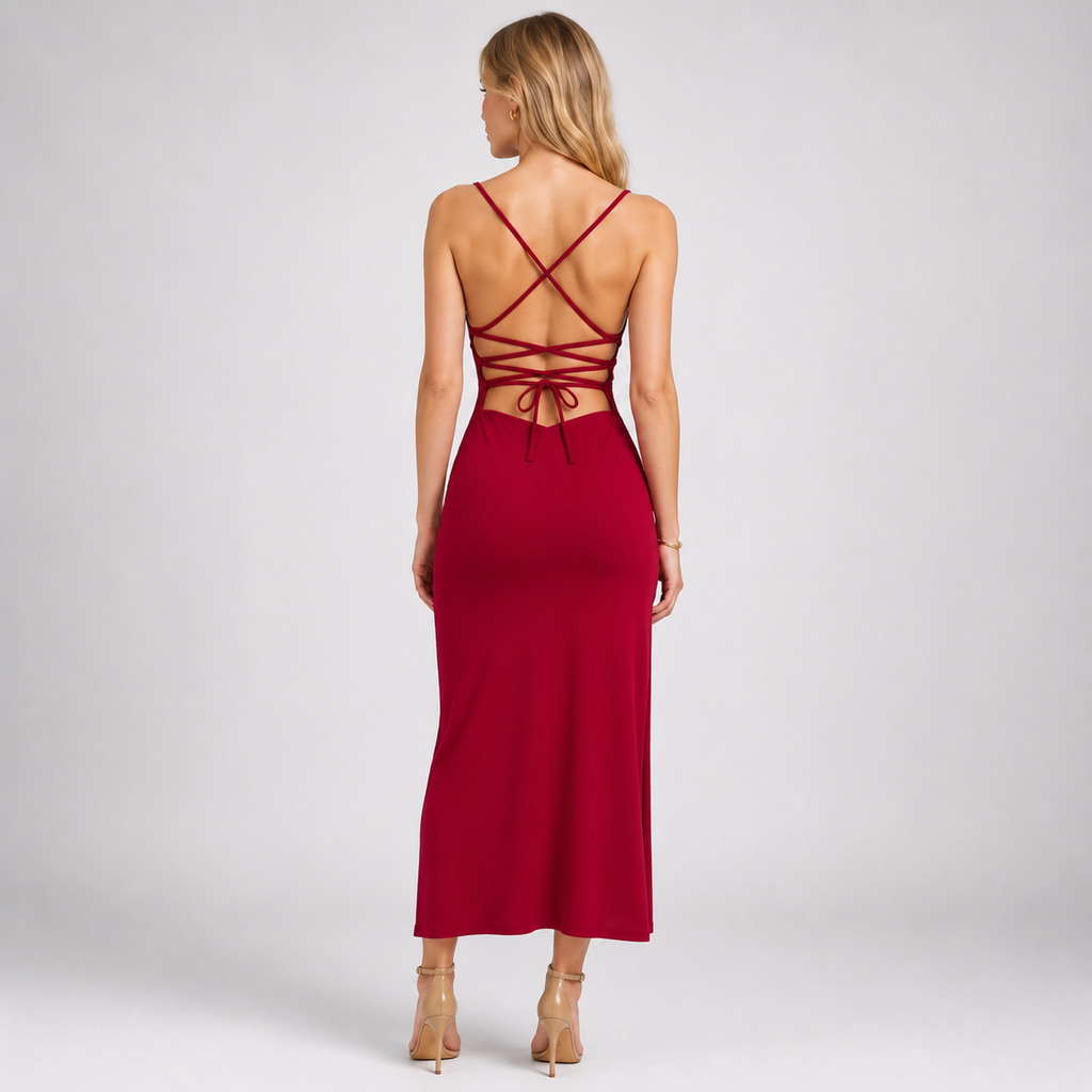 ODETTE Halter Neck Maxi Dress