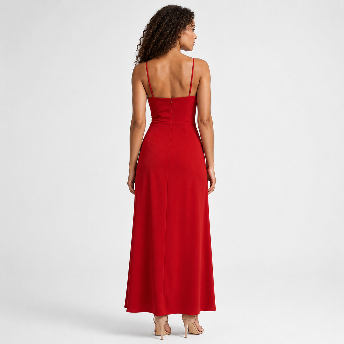 OPHELIA Ruched Slim-Fit Midi Dress
