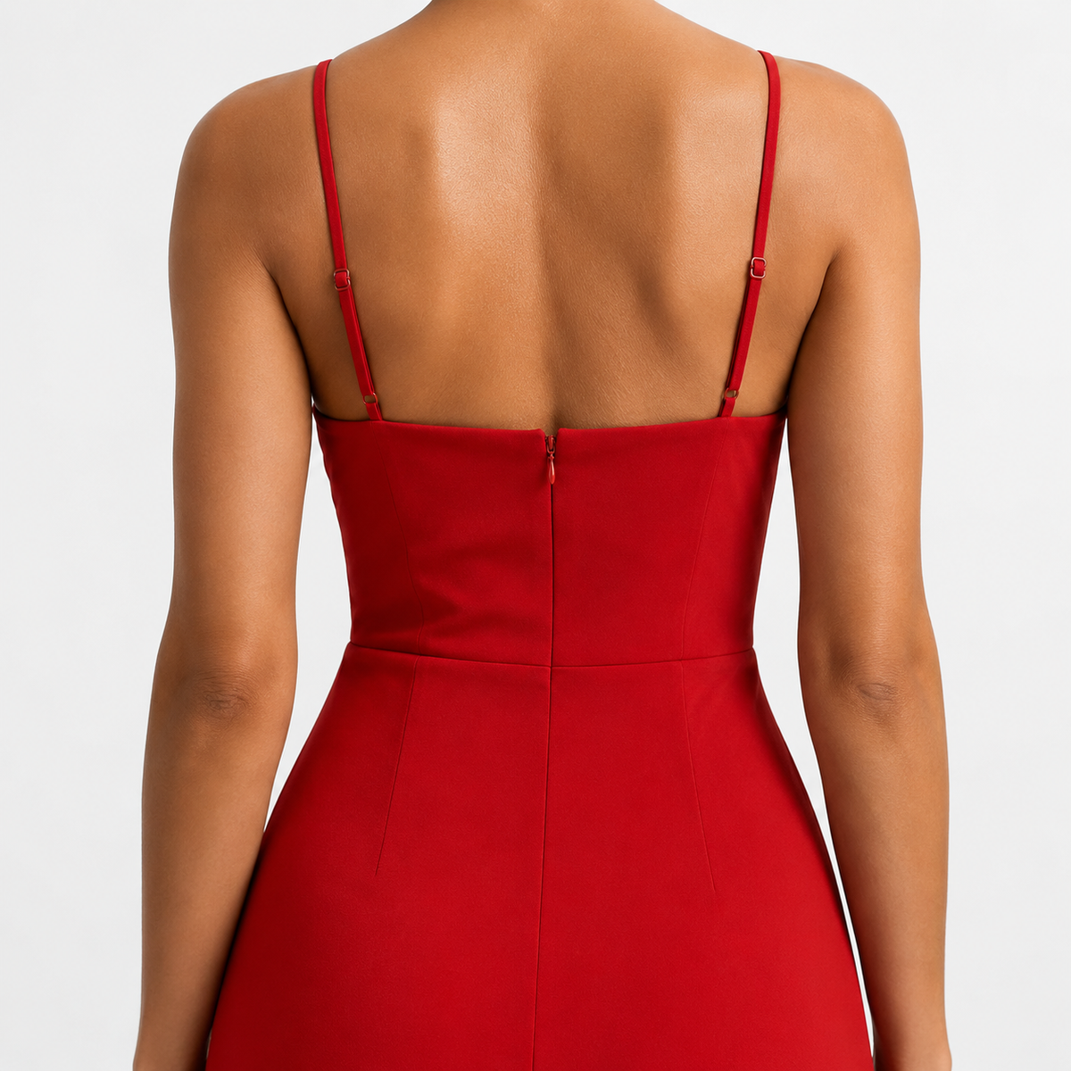 OPHELIA Ruched Slim-Fit Midi Dress
