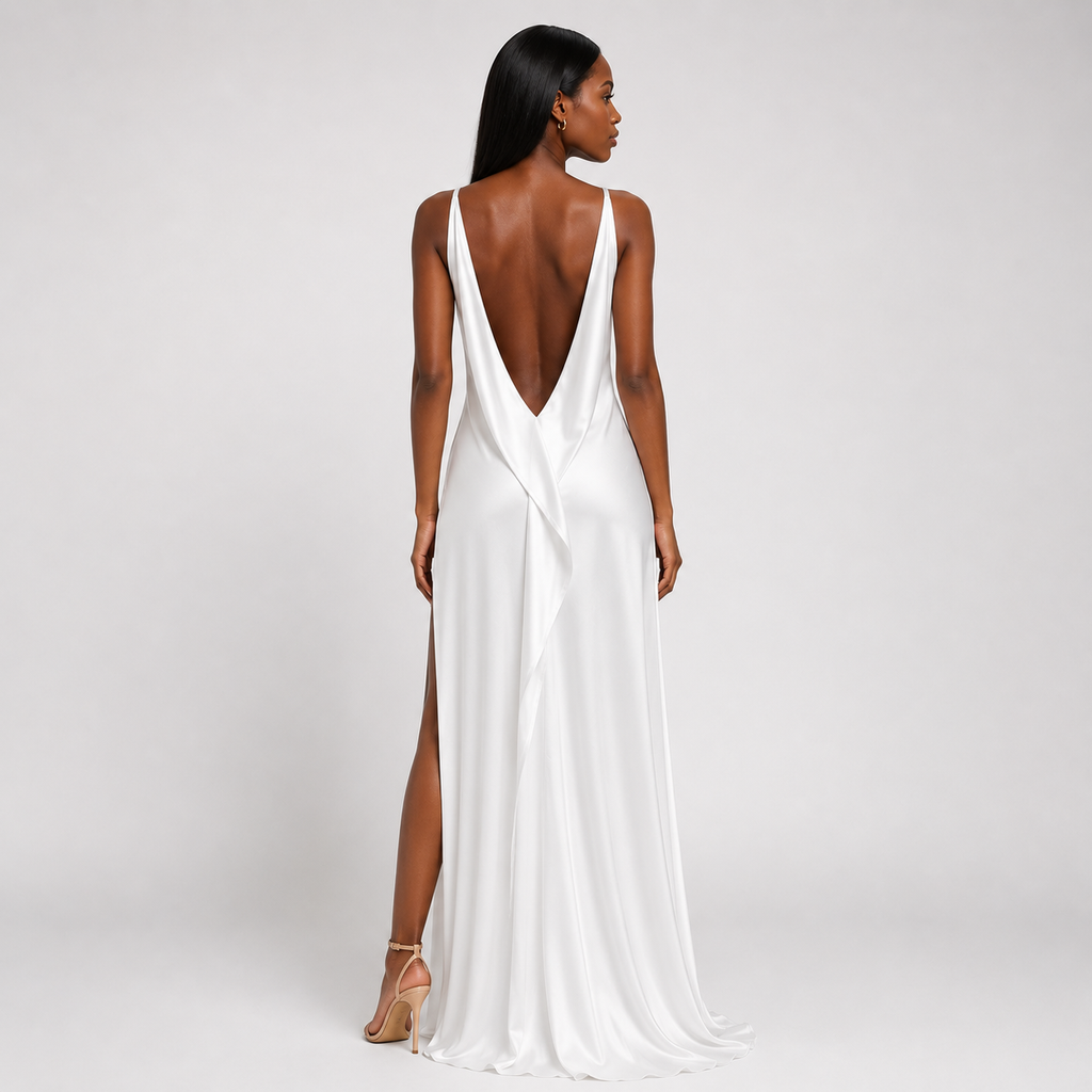 PATRICIA Backless Square-Neck Maxi-Dress