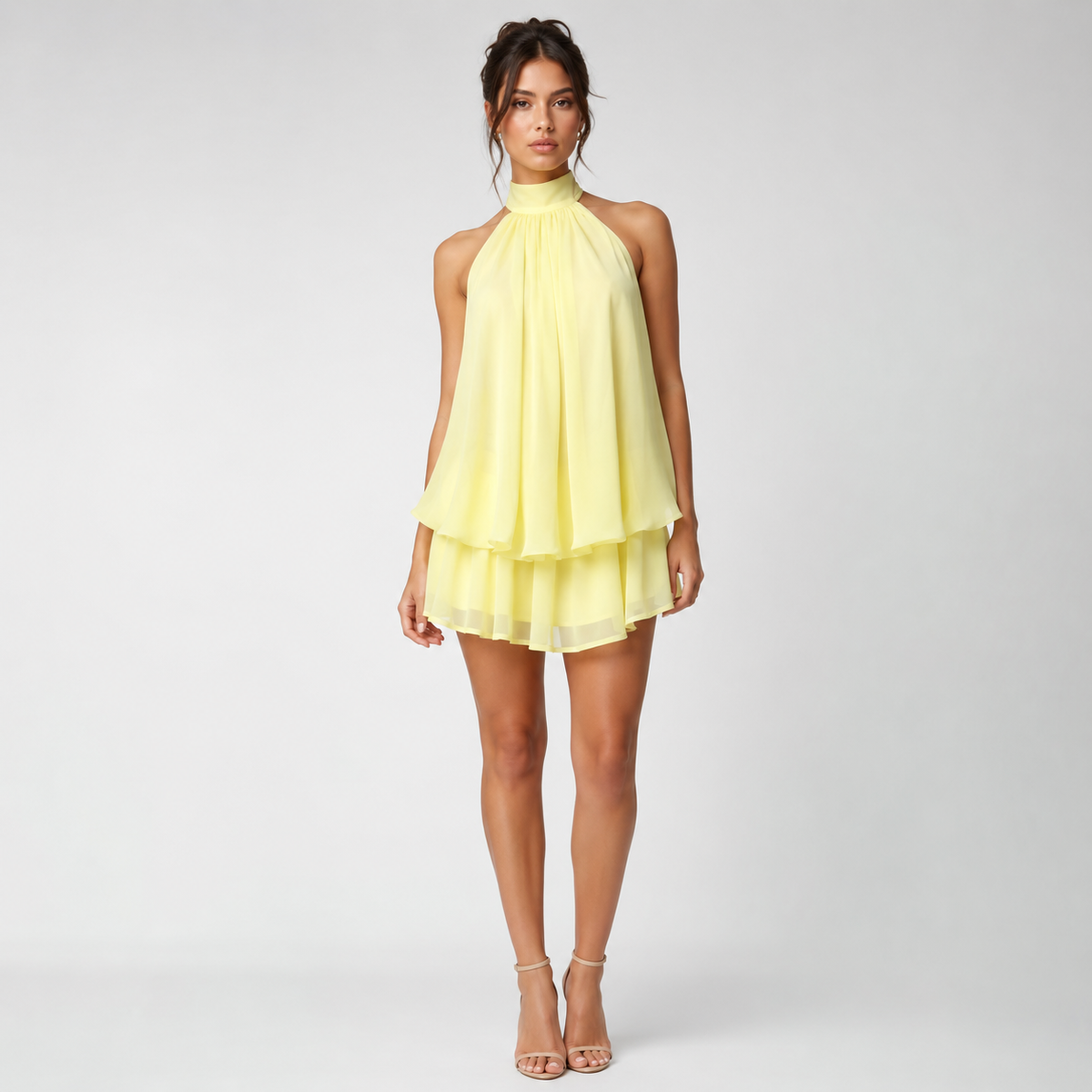 ROMILLY Backless Tie-Front Mini Dress