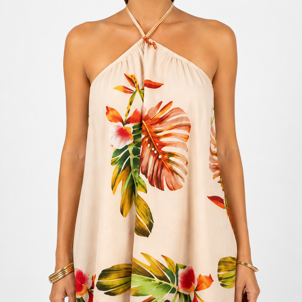 ROXELANE Backless Printed Mini Dress