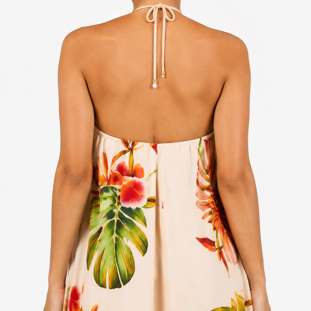 ROXELANE Backless Printed Mini Dress