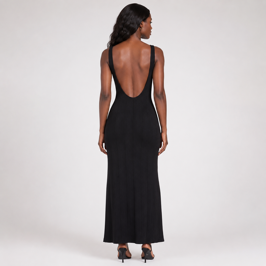SABINE Backless Smooth Maxi Dress