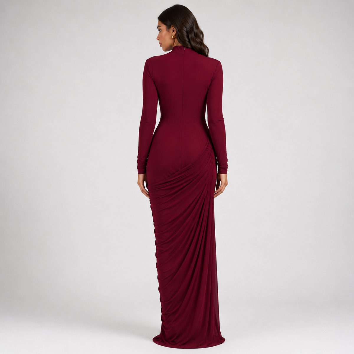 SABRINA Asymmetric Lace-Up Maxi Dress