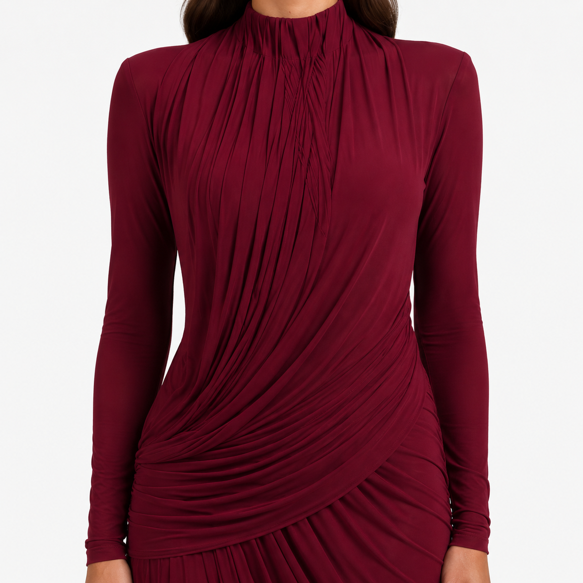 SABRINA Asymmetric Lace-Up Maxi Dress